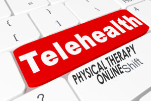 key on keyboard for telehealth physical therapy on line