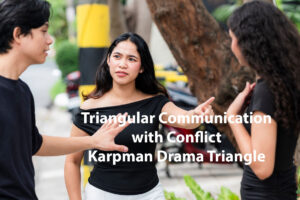 3 individuals talking Karpman Drama Triangle