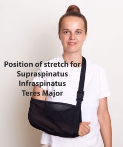 Female with pain shoulder in sling