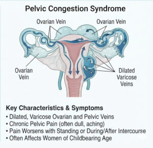 Dilated ovarian pelvic viens
